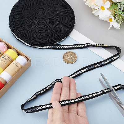 10 Yards Black Nylon Ribbon SRIB-WH0012-09B-1