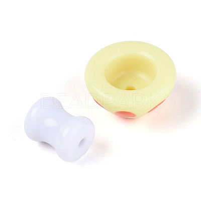 2Pcs Opaque Acrylic Enamel Beads MACR-N018-15C-1