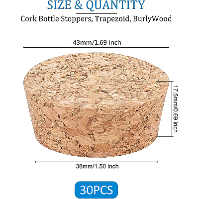 30Pcs Cork Bottle Stoppers AJEW-BC0009-91A-1
