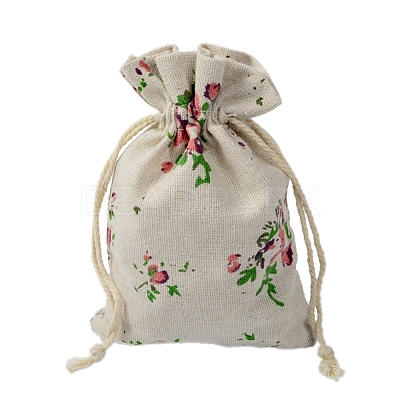 Cotton Cloth Packing Pouches Drawstring Bags HUDU-PW0001-133B-1
