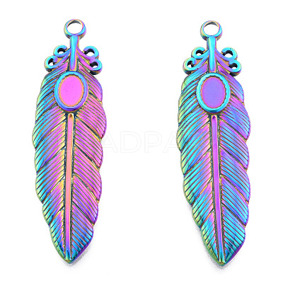 Rack Plating 201 Stainless Steel Pendant Settings for Enamel STAS-N098-251M-1