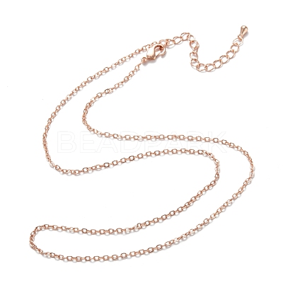 Brass Cable Chain Necklaces NJEW-K123-05RG-1