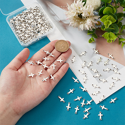 200Pcs Alloy Religion Cross Connector Charms PALLOY-UN0001-20-1