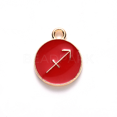Alloy Enamel Pendants X-ENAM-S124-01B-07F-1