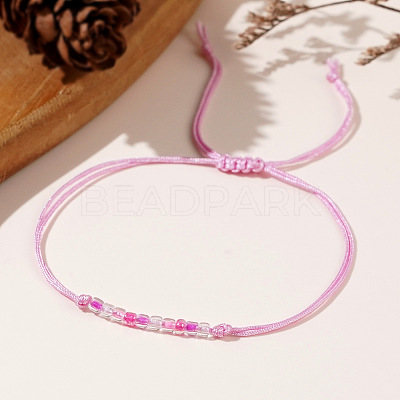 Adjustable Glass Seed Beaded Friendship Braided Bracelets for Daily Wear and Gifts BE2039-10-1
