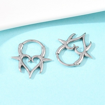 Spiked Heart 316 Stainless Steel Cartilage Earrings AJEW-C044-13AS-1