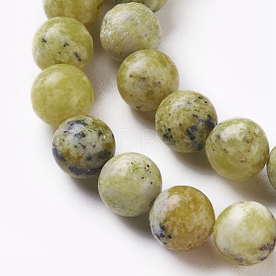 Natural Yellow Turquoise(Jasper) Beads Strands G-Q462-6mm-22-1