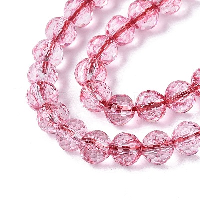 Dyed Transparent Crackle Glass Beads Strands GLAA-Q108-01A-A06-1