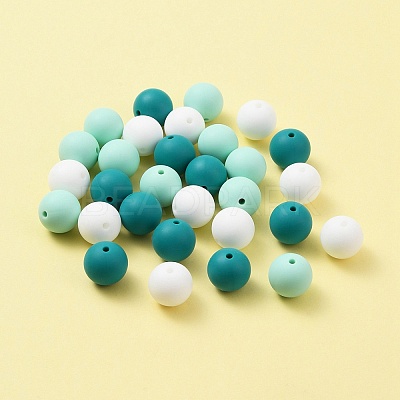 30Pcs 3 Colors Silicone Beads Round Rubber Bead 15MM Loose Spacer Beads for DIY Supplies Jewelry Keychain Making SIL-FS0001-01E-1