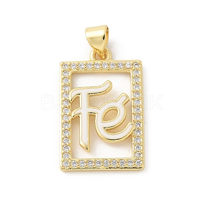 Brass Micro Pave Cubic Zirconia Pendants KK-P294-17G-01-1