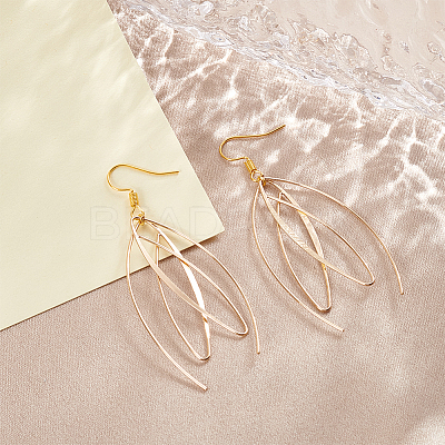 20Pcs Brass Spiral Oval Dangle Earrings EJEW-BC0001-11-1