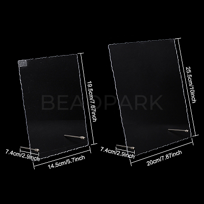 2 Sets 2 Styles Rectangle Transparent Acrylic Nail Art Display Board ODIS-NB0001-35-1