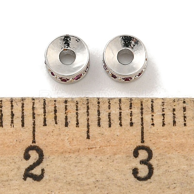 Brass Cubic Zirconia Spacer Beads KK-L215-004A-P01-1