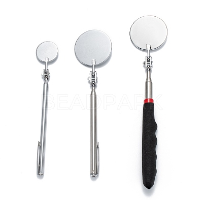 3 Pcs 3 Styles Rectangular Telescoping Inspection Mirror AJEW-OC0002-13-1