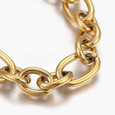 Ion Plating(IP) 304 Stainless Steel Cross Chain Bracelets BJEW-L634-11G-1