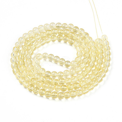 Baking Paint Transparent Glass Beads Strands DGLA-N006-6mm-03-1
