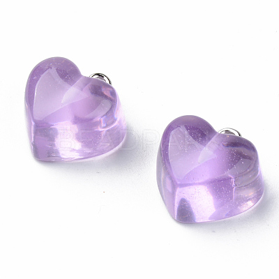Transparent Resin Pendants X-RESI-R429-30B-1