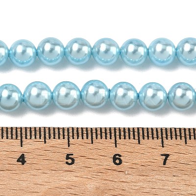 Electroplated Shell Pearl Beads Strands BSHE-G041-6mm-03-1