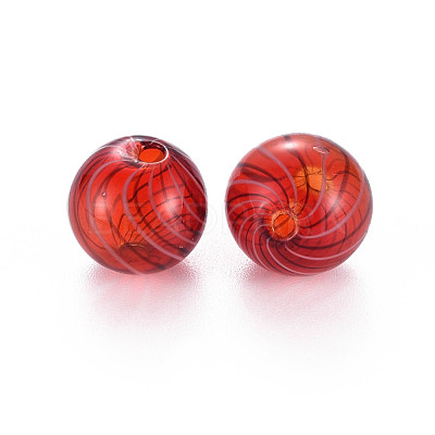 Transparent Handmade Blown Glass Globe Beads GLAA-T012-38-1