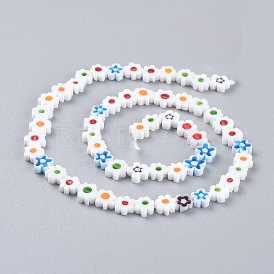 Handmade Millefiori Glass Bead Strands X-LAMP-J035-8mm-11-1