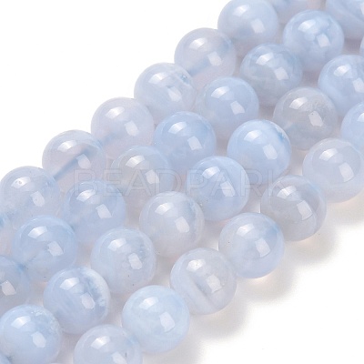 Natural Blue Lace Agate Beads Strands G-L634-B02-8mm-1