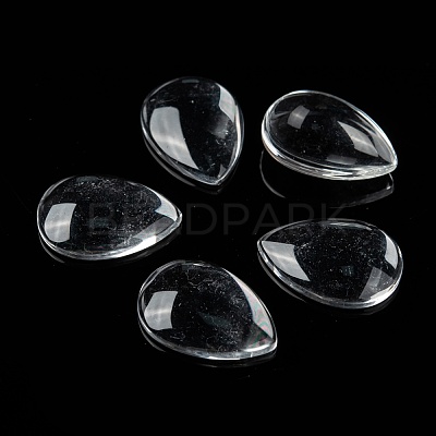 Transparent Teardrop Glass Cabochons GGLA-R024-25x18-1