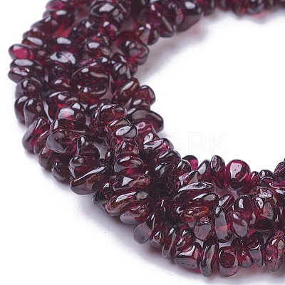 Natural Garnet Chip Beads Strands G-L491-06-1