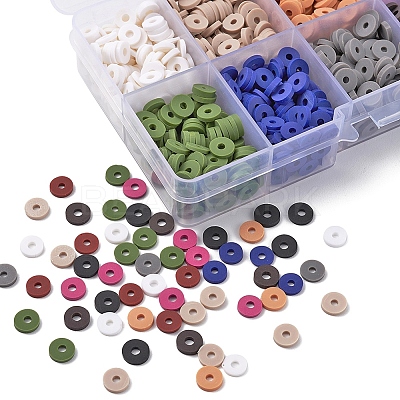 1500Pcs 10 Colors Dark Colors Handmade Polymer Clay Beads CLAY-YW0001-37B-1
