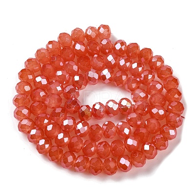 Baking Electroplate Glass Beads Strands DGLA-A039-J8mm-B01-1