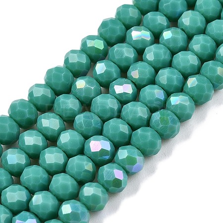 Electroplate Opaque Solid Color Glass Beads Strands EGLA-A044-P4mm-L31-1