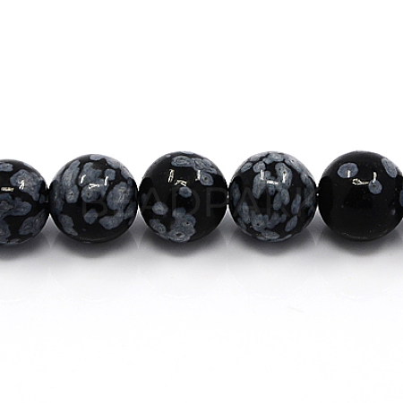 Natural Snowflake Obsidian Beads Strands G-G515-4mm-01-1
