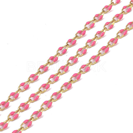 Ion Plating(IP) 304 Stainless Steel Dapped Chains AJEW-Q150-09G-03-1