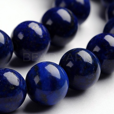 Round Natural Lapis Lazuli Gemstone Bead Strands G-J333-05-10mm-1