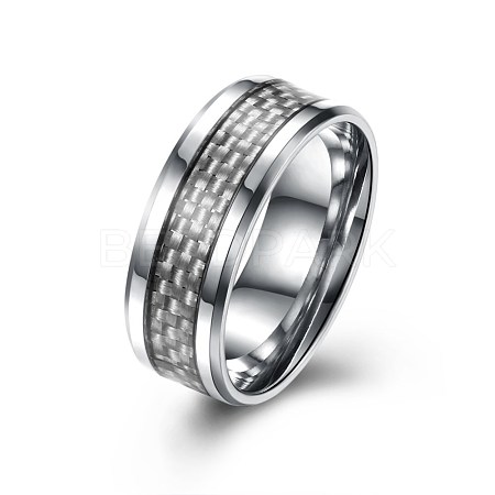 Men's Titanium Steel Finger Rings RJEW-BB27567-A-10-1