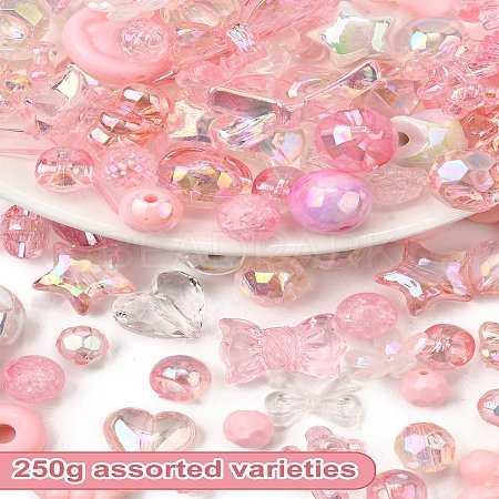 250G Opaque & Transparent Acrylic Beads MACR-YW0003-90D-1