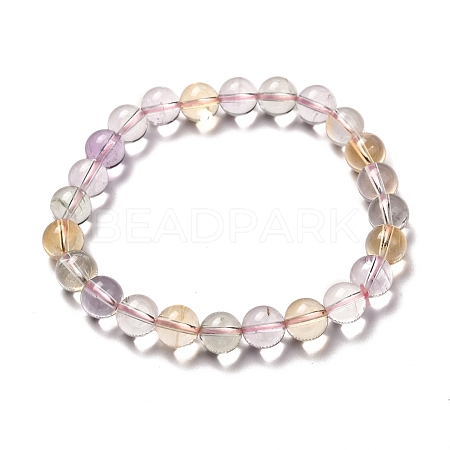 Natural Ametrine Beads Stretch Bracelet for Men Girl Women BJEW-JB06714-1