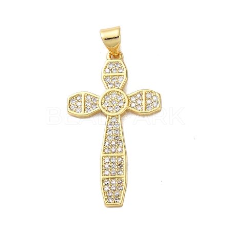 Brass Micro Micro Pave Clear Cubic Zirconia Pendants KK-A212-01P-G-1