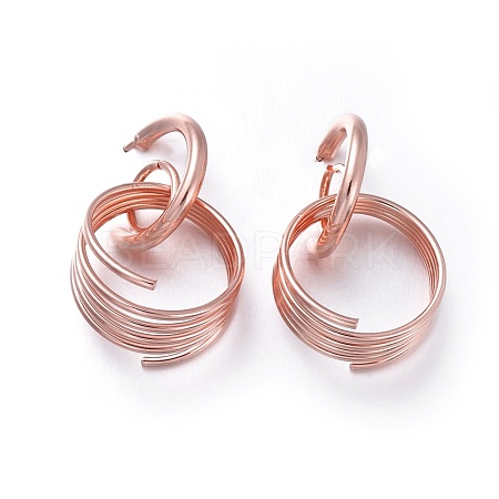 (Jewelry Parties Factory Sale)Brass Dangle Stud Earrings EJEW-L234-16RG-1