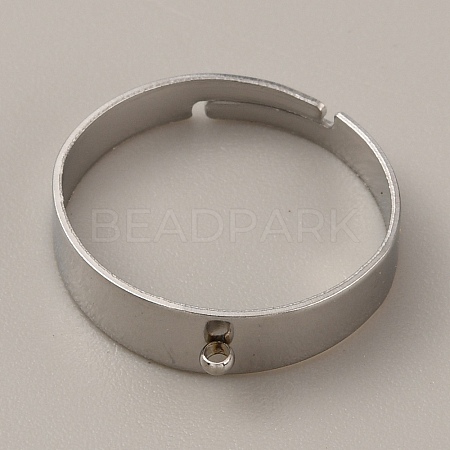 Adjustable 304 Stainless Steel Finger Ring Settings STAS-WH0033-11B-P-1