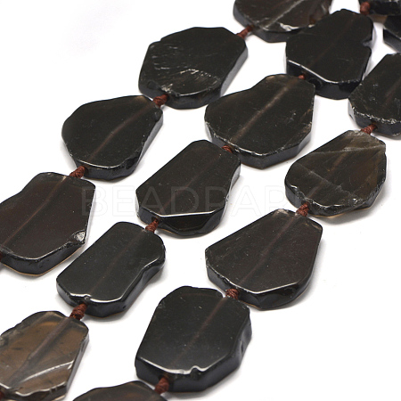 Natural Smoky Quartz Beads Strands G-E401-H09-1