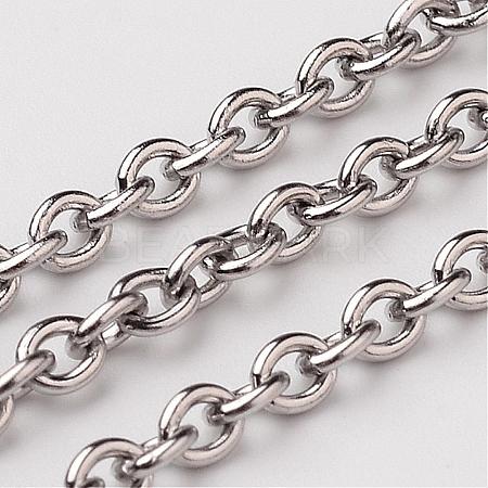 Tarnish Resistant 304 Stainless Steel Cable Chains CHS-K002-03-3mm-1