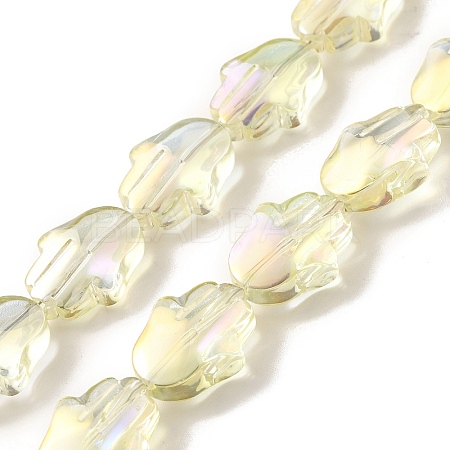Transparent Electroplate Glass Beads Strands EGLA-F159-FR03-1