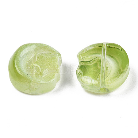 Transparent Spray Painted Glass Beads GLAA-N035-036-C03-1
