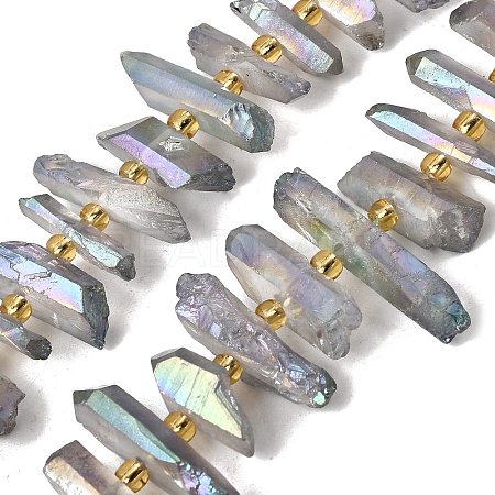 Electroplate Natural Quartz Crystal Beads Strands G-F800-B12-1