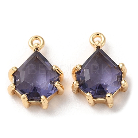 Real 18K Gold Plated Brass Micro Pave Cubic Zirconia Charms KK-Q779-08G-03-1