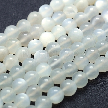 Natural White Moonstone Beads Strands G-P342-02A-6mm-A-1