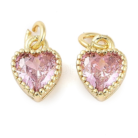 Real 18K Gold Plated Brass Inlaid Cubic Zirconia Charms ZIRC-L100-074G-08-1