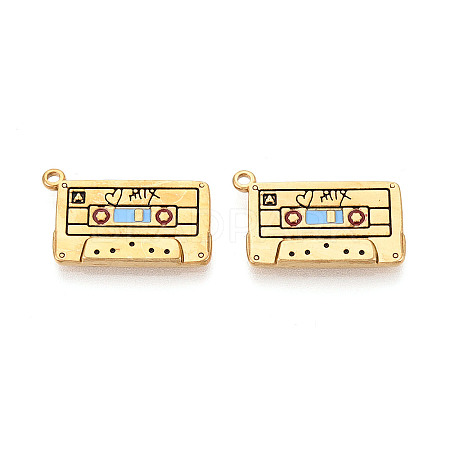 304 Stainless Steel Enamel Pendants X-STAS-N124-20G-1
