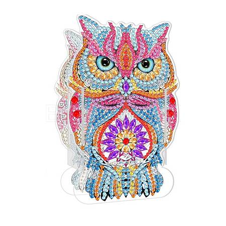 5D DIY Owl Pattern Animal Diamond Painting Pencil Case Ornaments Kits DIY-C020-01-1