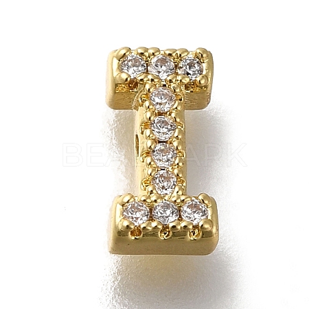 Rack Plating Brass Micro Pave Clear Cubic Zirconia Beads KK-G500-30G-I-1